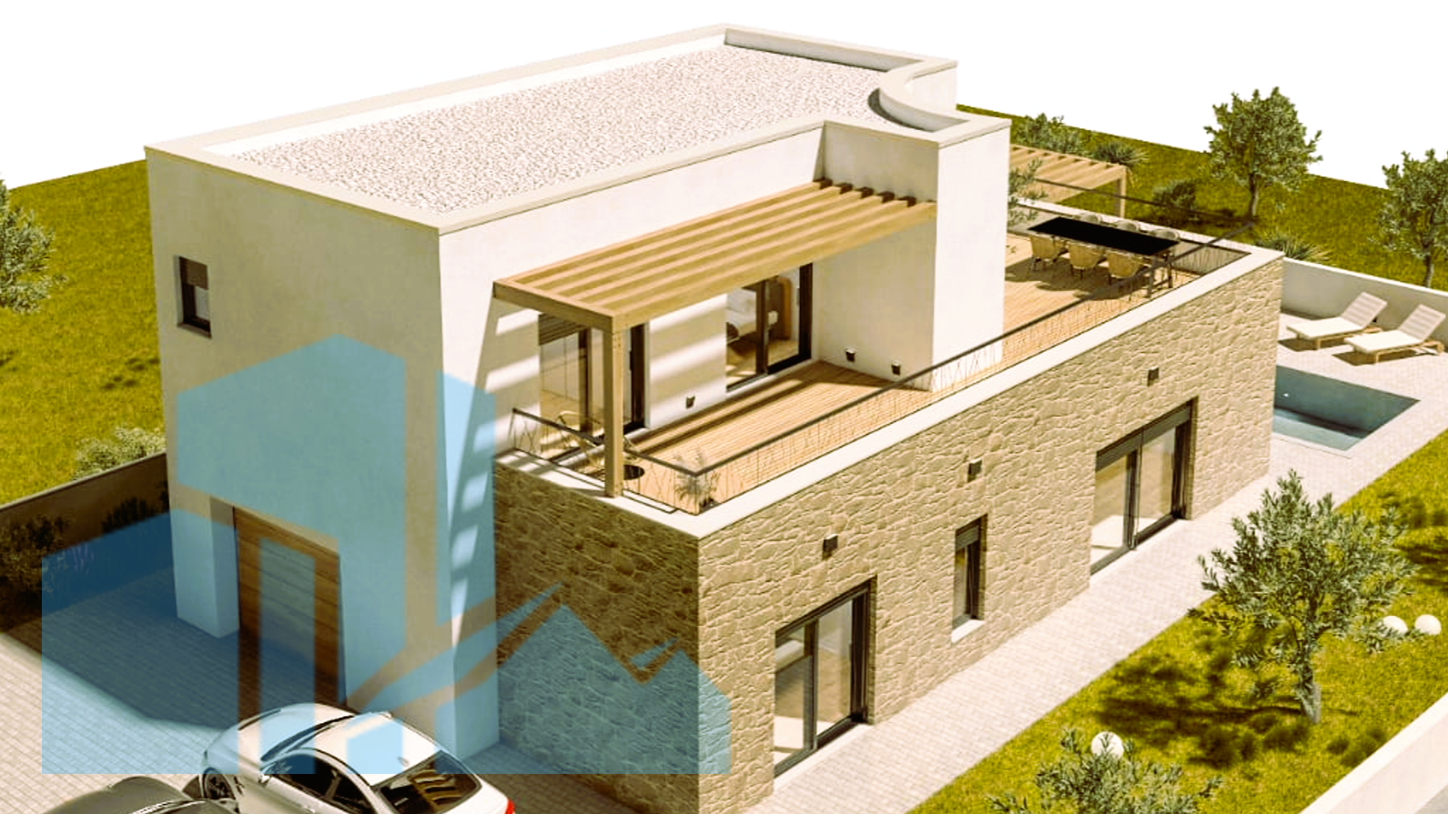 Kuća: Vodice 176m2 – Luksuzna novogradnja s bazenom i modernom arhitekturom