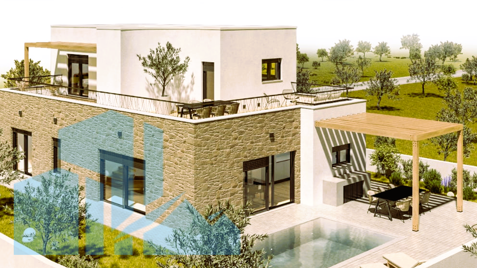 Kuća: Vodice 176m2 – Luksuzna novogradnja s bazenom i modernom arhitekturom